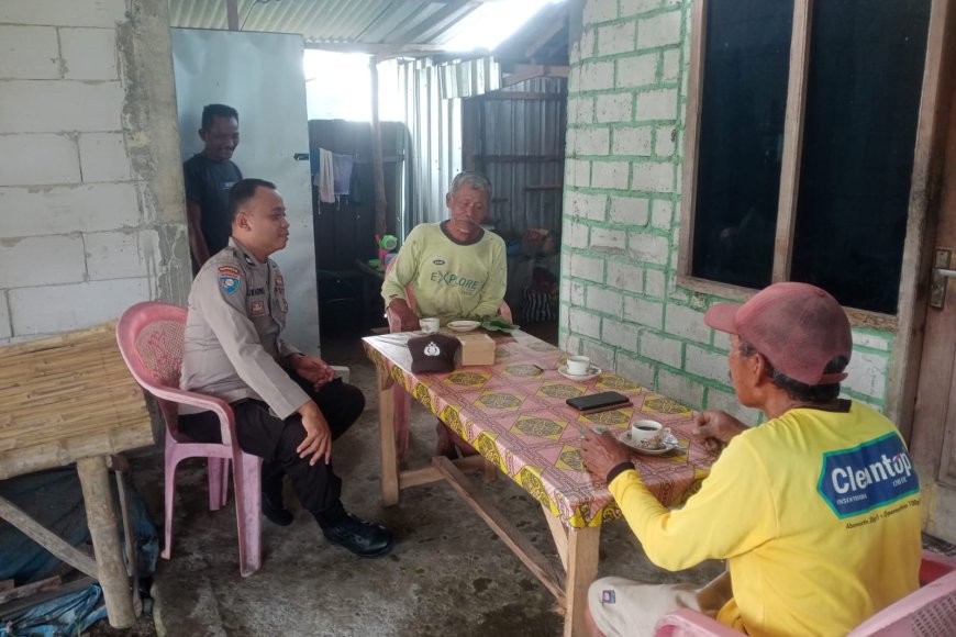 Sambangi Warga, Bhabinkamtibmas Desa Balerejo Sosialisasikan Larangan Jebakan Tikus Listrik hingga Ketahanan Pangan