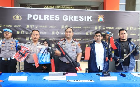Polres Gresik Amankan Komplotan Residivis Pencuri Kabel PLN Lintas Daerah